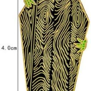 Black Gold Detailed Coffin Pin Halloween